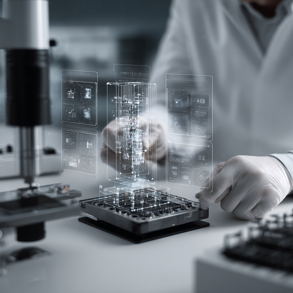 Engineer working with advanced systems